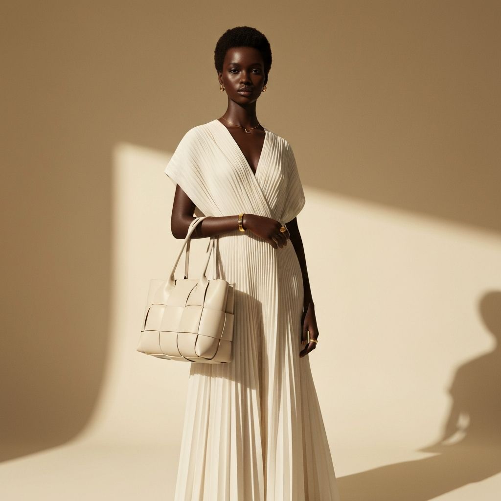 AI-generated fashion model in elegant designer clothing